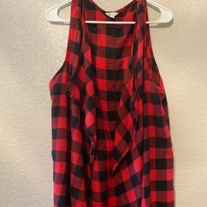 Plaid Kamino Cardigan (no sleeves)